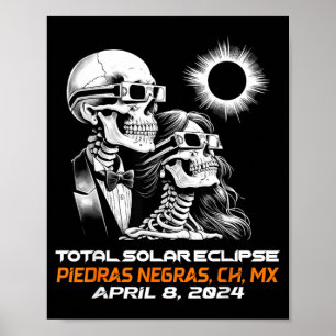 Poster Eclipse Total do Sol Esqueleto Piedras Negras