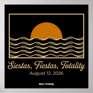 Poster Eclipse Total Siestas Fiestas Espanha 2026