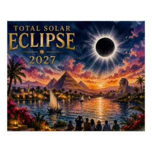 Póster Eclipse Total Solar 2027 Egito