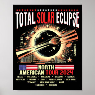 Poster Eclipse Total Solar Divertido América do Norte