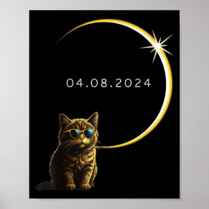 Poster Eclipse Total Solar Gato 2024 Totalidade Gato Engr