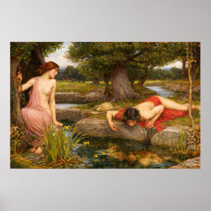Poster Eco e Narciso por John William Waterhouse
