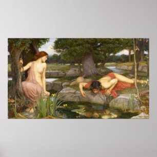 Póster Eco e Narciso por John William Waterhouse