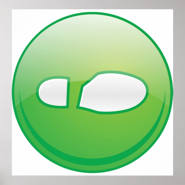 Poster Eco-Friendly Green Footprint Icon (Frente)