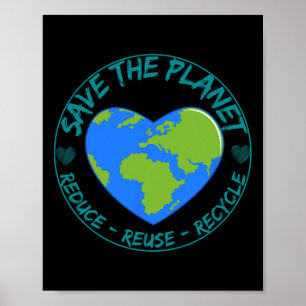 Poster Economize O Planeta Reduza A Utilização Do Recicla