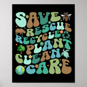 Poster Economize o Reciclar de resgate da planta Clean Ca