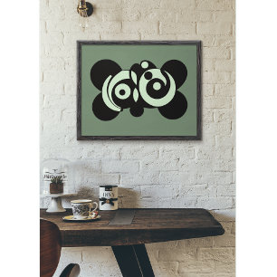 Poster Ecos Cósmicos: Fusão em Círculo Abstrato