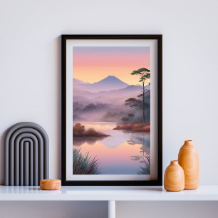 Poster Ecos da Luz - Arte Sunrise do Lago Dreamy