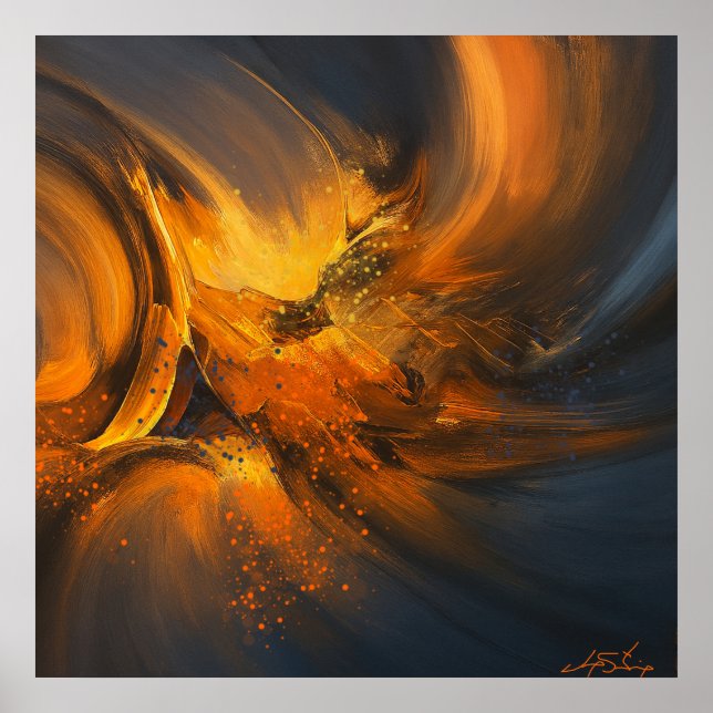 Poster Ecos de Chama Abstrata (Frente)