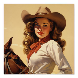 Póster Ecos do Espírito da Cowgirl: Sussurros Selvagens O