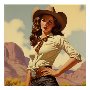 Póster Ecos do Espírito de Cowgirl: Sussurros Selvagens d
