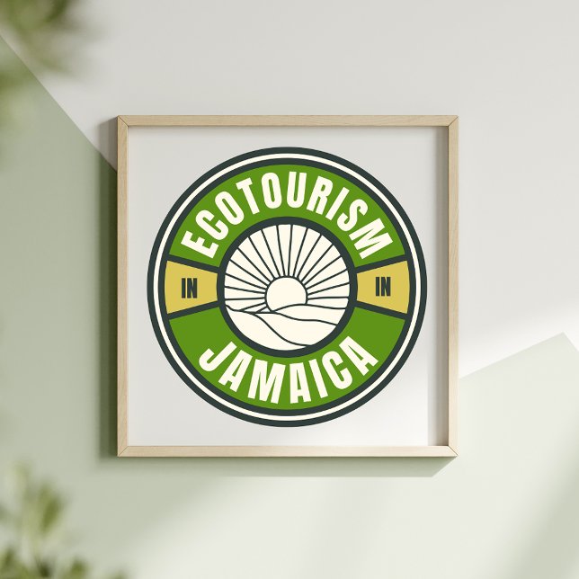 Poster Ecoturismo Jamaica Logotipo verde de Viagem (Criador carregado)