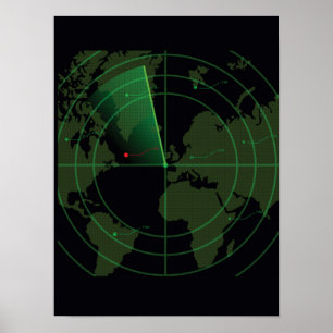 Póster Ecrã de radar retro