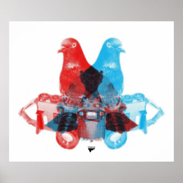 Póster Ecrã Spy do Pigeon Fotografado impresso (Frente)
