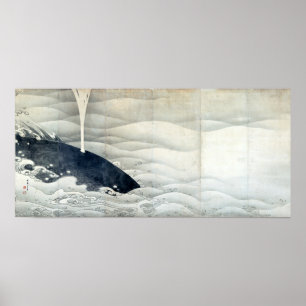 Póster Ecrãs de elefante e baleia por Ito Jakuchu
