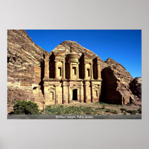 Póster "Ed-Deu", templo, PETRA, Jordão