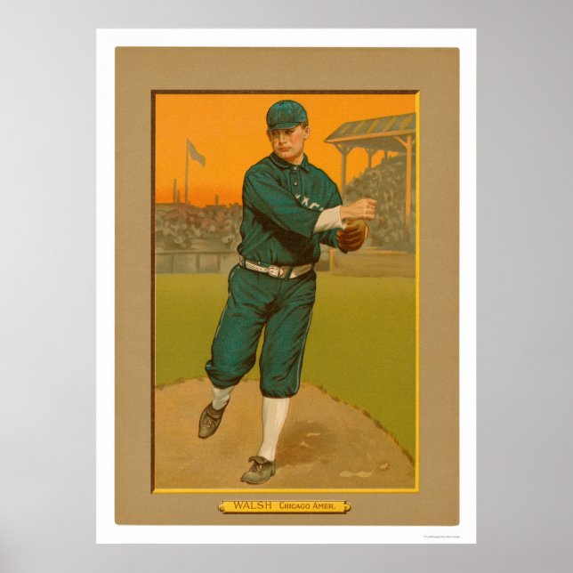 Poster Ed Walsh White Sox Baseball 1911 (Frente)