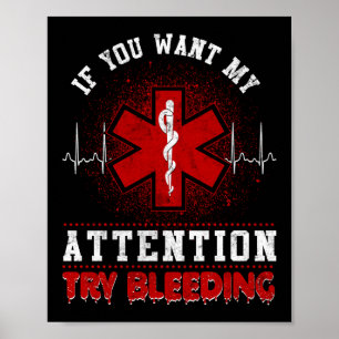 Poster Edema de Emergência Paramédica EMT EMS para Hemorr
