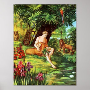 Póster Eden Adam no jardim