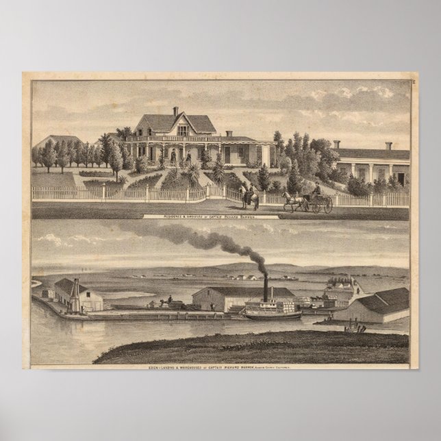 Poster Eden Landing, residência de Barron, armazéns (Frente)