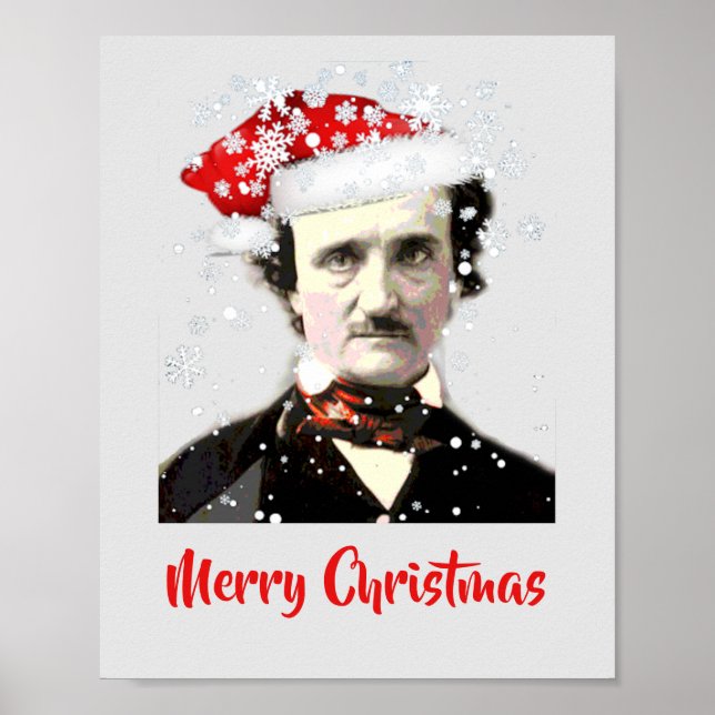 Poster Edgar Allan Poe Christmas Wish Hat Snowflake (Frente)