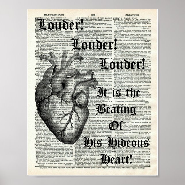 Poster Edgar Allan Poe Diga Tale Heart Dictionary Impress (Frente)