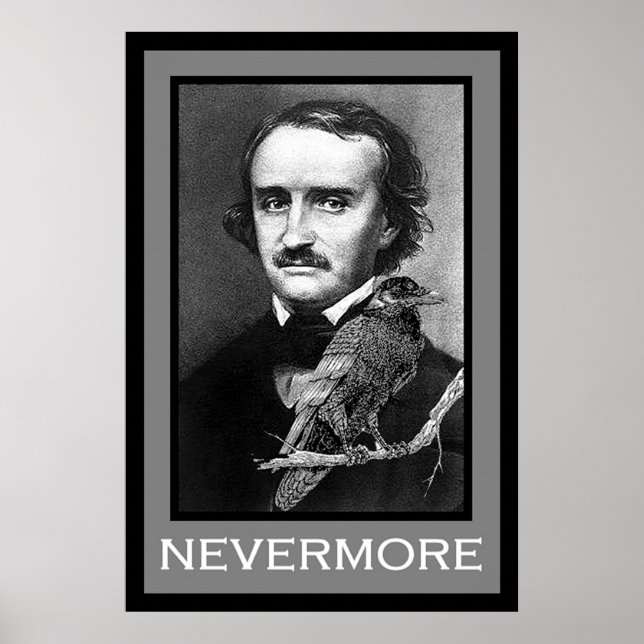Póster Edgar Allan Poe e Raven (Frente)