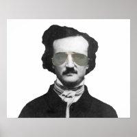 Edgar Allan Poe em óculos escuros