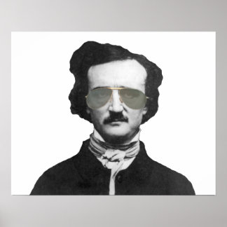 Póster Edgar Allan Poe em óculos escuros