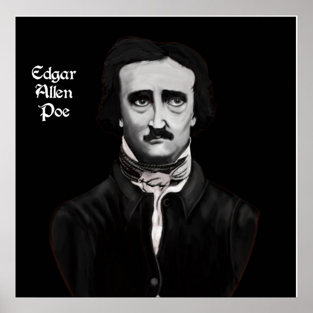 Póster Edgar Allan Poe Na Canvas (Frente)