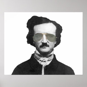 Póster Edgar Allan Poe nos óculos de sol