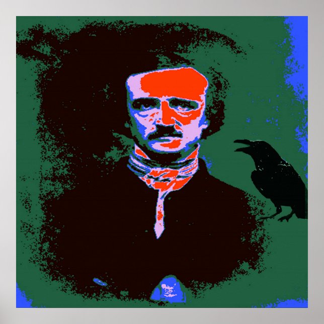Póster Edgar Allan Poe Pop Art Retrato (Frente)