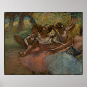 Póster Edgar Degas - 4 Ballerinas no Palco 1885-90 Dança