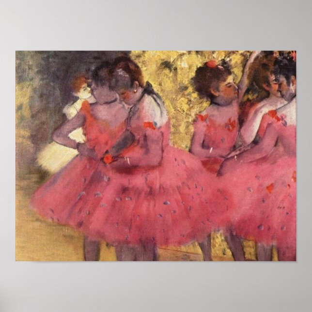Poster Edgar Degas As Bailarinas Rosa (Frente)