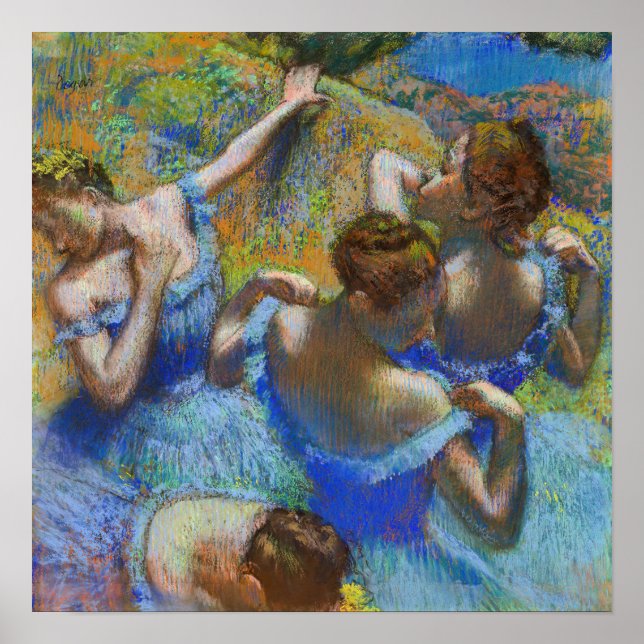 Poster Edgar Degas - Bailarinas Azuis (Frente)