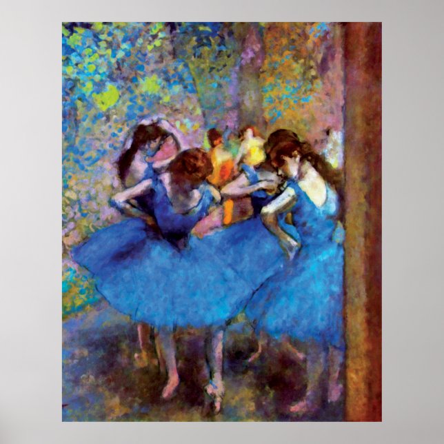 Poster Edgar Degas - Bailarinas em Azul - Amante da Dança (Frente)
