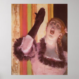 Póster Edgar Degas - cantor com a flor 1878 da mulher da