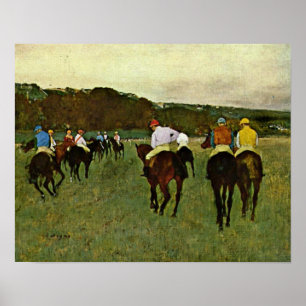 Poster Edgar Degas - Cavalos de Corrida em Longchamp