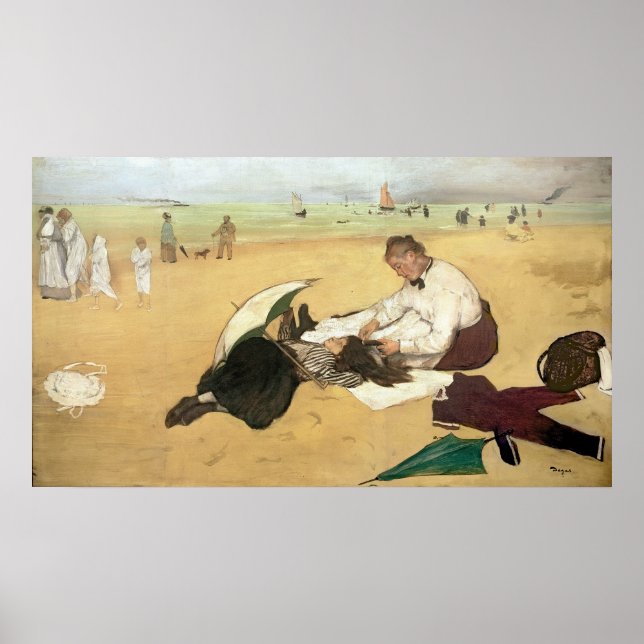 Póster Edgar Degas | Cena de praia (Frente)