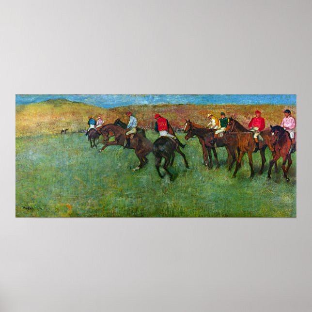 Póster Edgar Degas - Corrida de cavalos antes de começar (Frente)