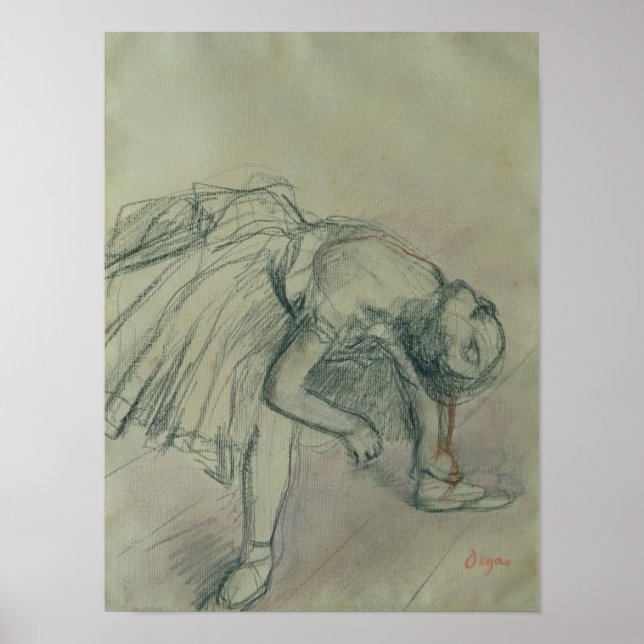 Póster Edgar Degas | Dançarina A Fixar o Slipper, c.1865 (Frente)