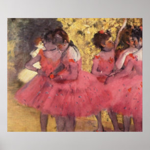 Póster Edgar Degas - Dançarina de Pink na Asa 1884
