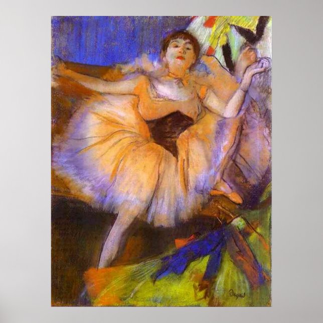 Poster Edgar Degas - Dançarina Sentada 1879-1880, Mulher  (Frente)