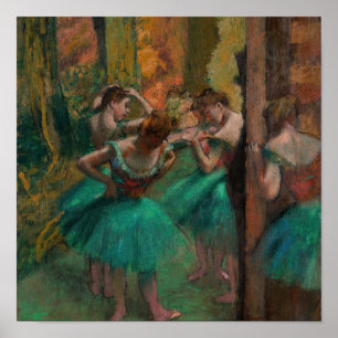 Poster Edgar Degas - Dançarinas, Rosa e Verde