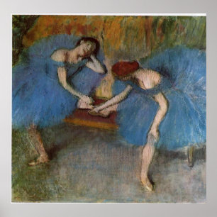 Póster Edgar Degas - dançarino azul do Redhead do tutu d