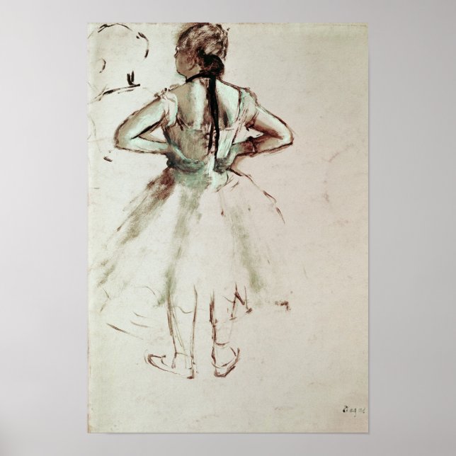 Póster Edgar Degas | Dançarino visto de trás (Frente)