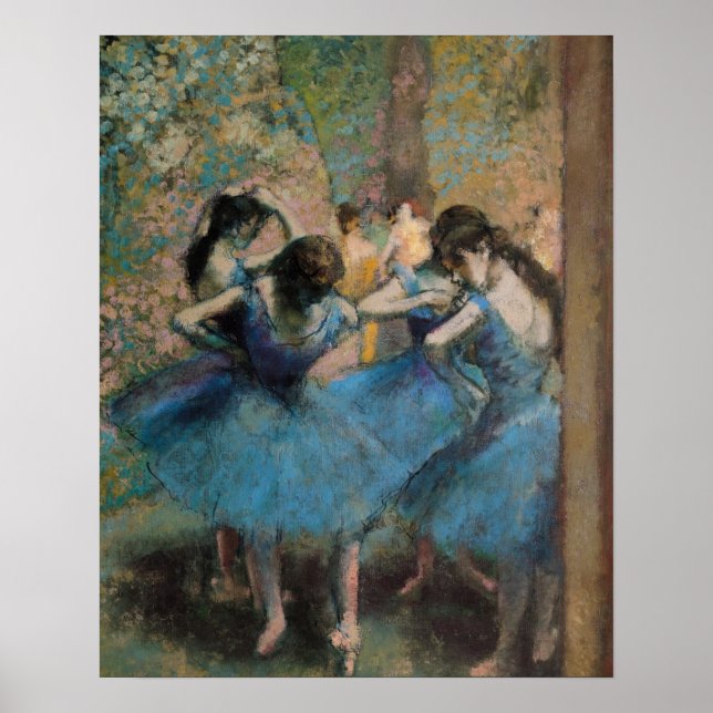 Póster Edgar Degas | Dançarinos a azul, 1890 (Frente)