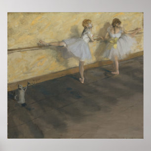 Poster Edgar Degas Dançarinos Praticando no Barre