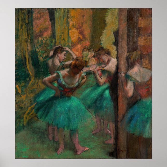 Poster Edgar Degas - Dançarinos, Rosa e Verde (Frente)