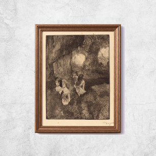 Poster Edgar Degas Dancers No Esboço Das Asas